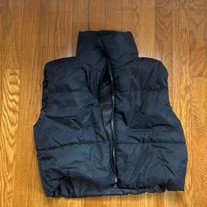 Black puffer vest